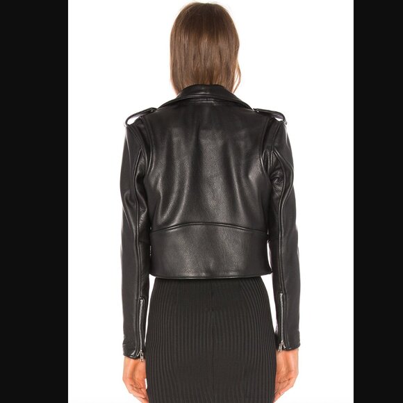 LIKE NEW Understated Leather Mercy Cropped Biker Jacket - Picture 10 of 10